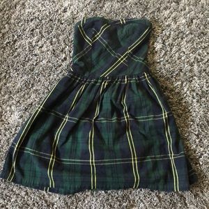 Plaid Strapless Dress